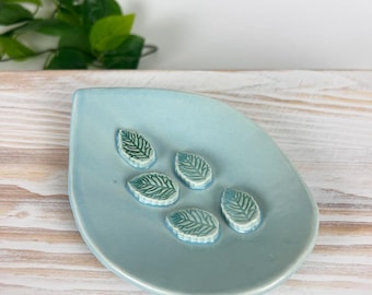 Handmade Pottery Soap Dish Leaf