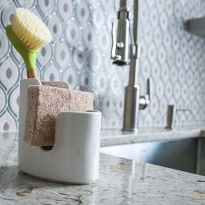 Sponge Scrub Brush Holder Ceramic Kitchen Caddy