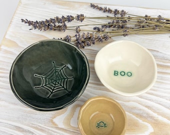 Nesting Bowls Small Halloween Fall Ceramic (Set of 3)