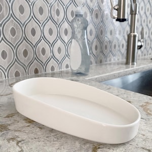 Sponge Holder and Soap Bottle Tray Ceramic