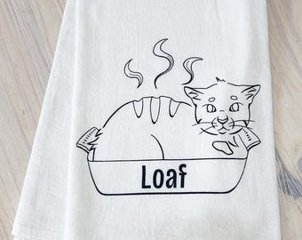 Cat Loaf Tea Towel - Novelty Kitchen Towel
