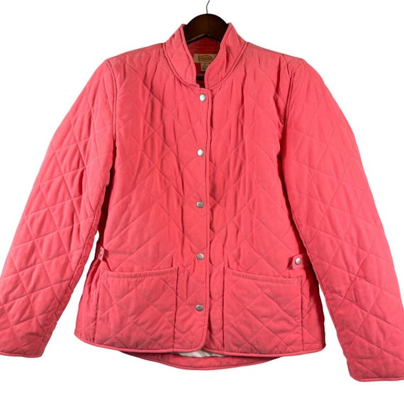 Talbots, VINTAGE Talbots Pink Quilted Barn Jacket M Equestrian Snap Front 1990s Coat
