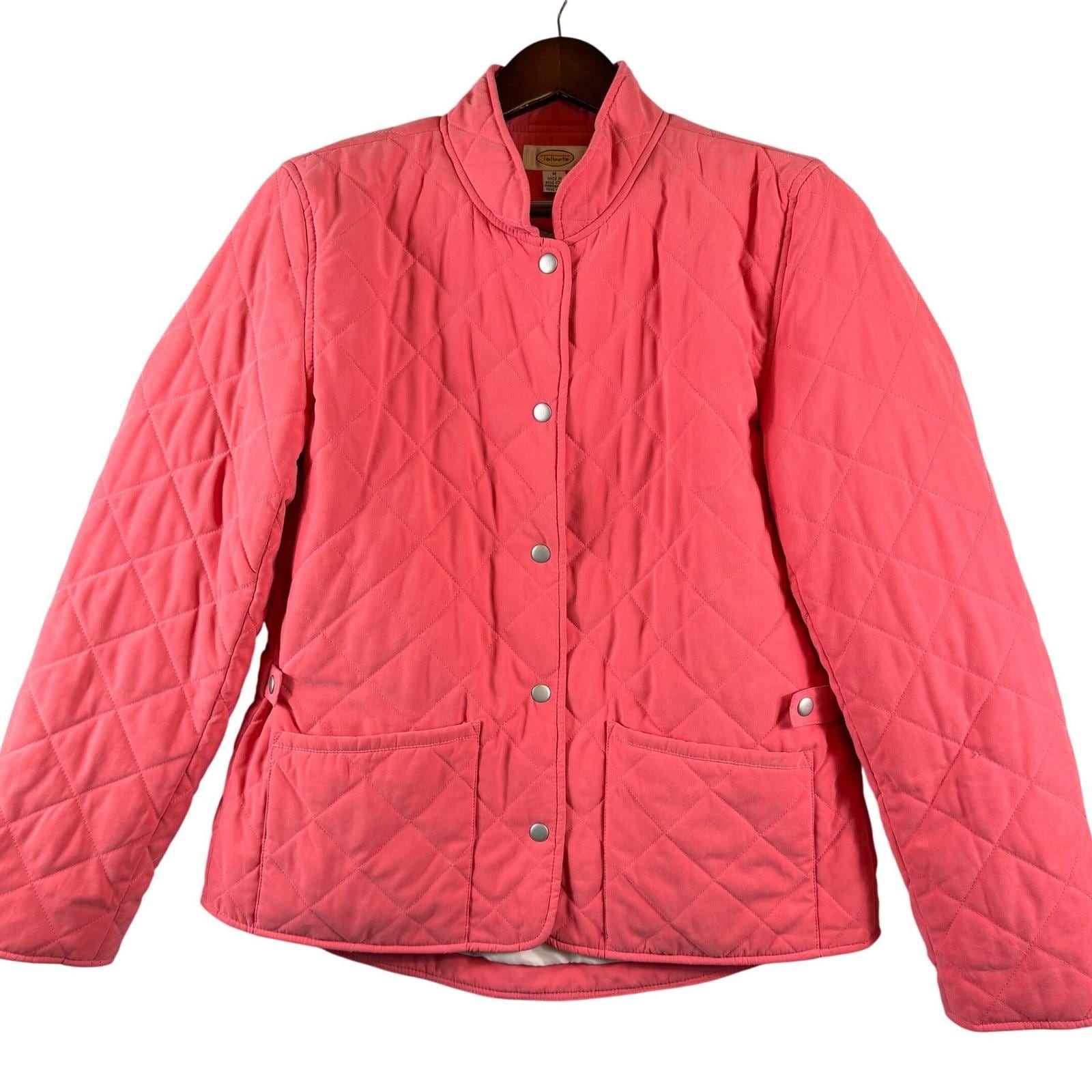 Talbots, VINTAGE Talbots Pink Quilted Barn Jacket M Equestrian Snap Front 1990s Coat