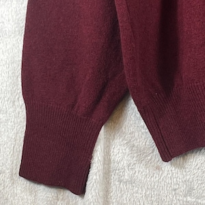 VTG Pendleton Mens XL 100% Lambswool V Neck Sweater Burgundy Oxblood USA Style image 3