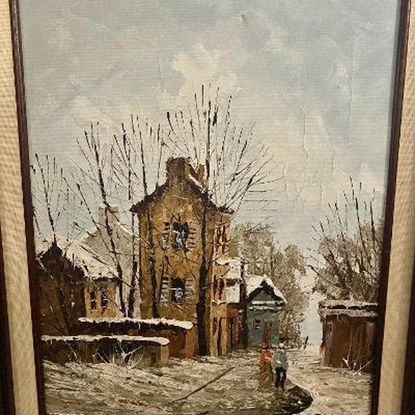 Vintage 60s Crespi Winter Oil Painting