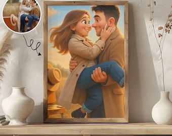 Personalized Cartoon Portrait from Photo: Custom Digital Art Gift (Digital Download