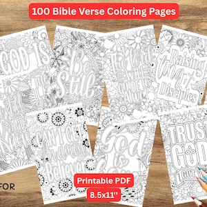 100+ Bible Verse Coloring Pages Printable Bundle for Kids, Printable Christian Scripture Coloring Pages, Christian Coloring Sheets