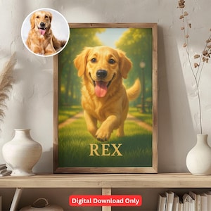 Personalized Cartoon Pet Wall Art Portrait, Custom Cartoon Pet Portrait, Funny Cartoon Pet Drawing, Custom Pet Caricature, Dog Cat Art Print