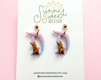Pendientes artesanales inspirados en la letra D de Disneyland / Estatua de Walt y Mickey, socios