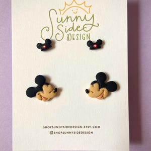 Mickey Inspired Stud Earrings Pack | Mouse Polymer Clay Earrings | Handmade Disney Inspired Earrings