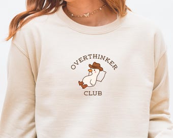 Overthinker Sweatshirt, Mental Health Pullover, Funny Anxiety Top, ADHA Gift