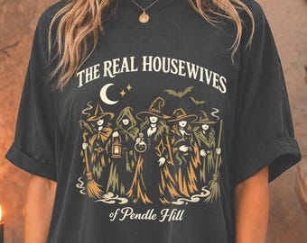 Pendle Hill Salem Witch Trials T-Shirt, Funny Halloween Retro Tee, Spooky Girl Aesthetic Gift, Vintage Witchcraft Humour Shirt