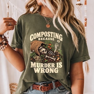 Trädgårdsskötsel Mörk humor Skull Compost T-shirt Grönsaksodling Horticultural Retro T-shirt för trädgårdsmästare och odlare Gåva för trädgårdsfantast