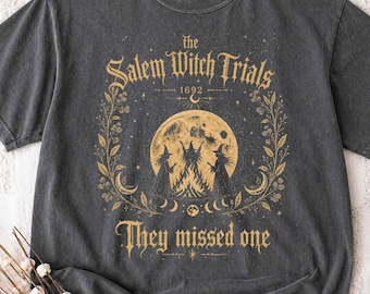 Halloween Witchy Tshirt, Witch Trials Salem Funny Halloween Boho Spooky Moon Phases Wiccan Witchcraft Spells Shirt, Witchy Gift Tee