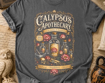 Calypso's Apothecary Lotus Fruit Odyssey T-Shirt, Greek Mythology Homeric Legends Bookish Tee, Epic Poem Gift, Ancient Greek Mythology Shirt