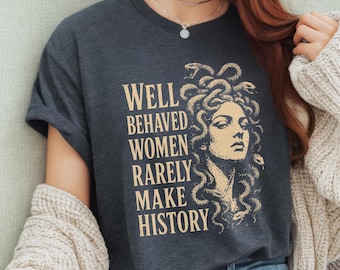 Medusa Mythology Feminist T-Shirt, Women's Rights Empowerment Tee, Gothic Grunge Pop Art Shirt, Anti Patriarchy Gift, Legend Graphic Top