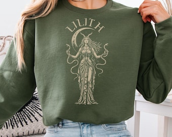 Lilith Serpent Sweatshirt | Dark Feminine Folklore Witch Shirt | Pagan Gothic Myth Sweatshirt | Unruled Feminist Shirt