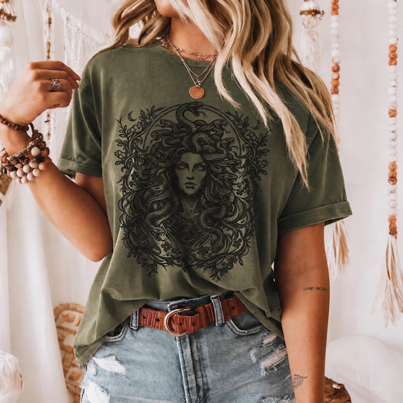 Medusa Shirt, Goddess Medusa  Feminist Shirt, Mythology Witch, Women's Halloween Tee, Snakes Hair Creatures Beast, Women's Empowerment