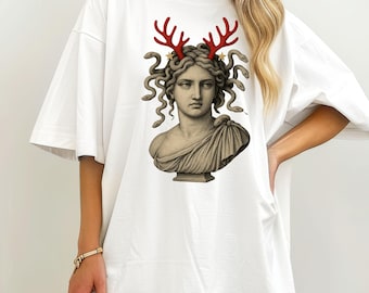 Greek Mythology Christmas T-Shirt | Funny Medusa Design | Gift for History Lovers