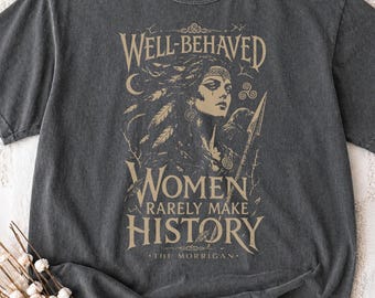 Morrigan Raven Goddess Witch Magic Positive Feminist Mythology Tshirt| Pagan Celtic Legend Goddess Shirt | Witchy Grunge Tee