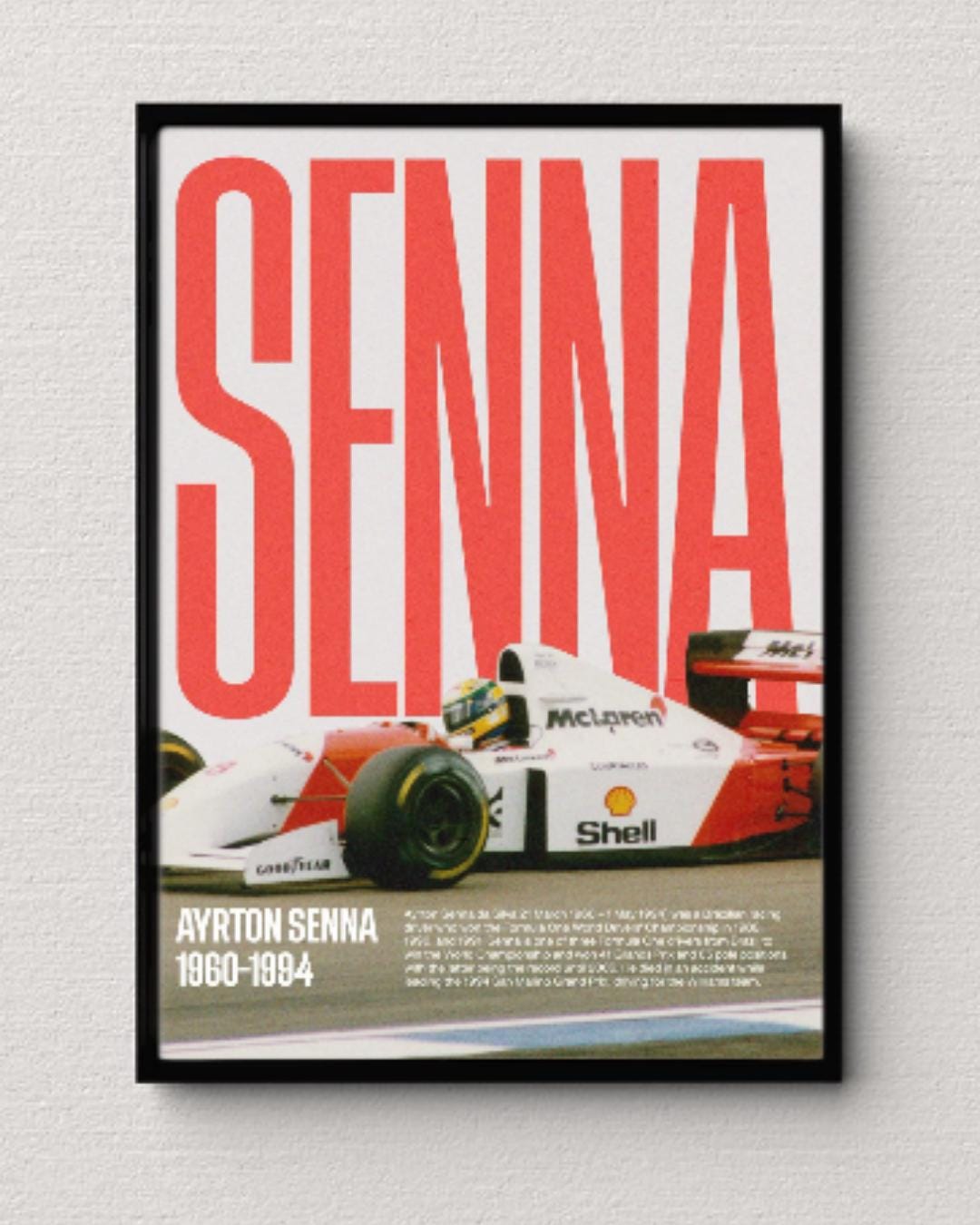 Ayrton Senna F1 Poster | Minimalist Racing Legend Art (PDF Digital