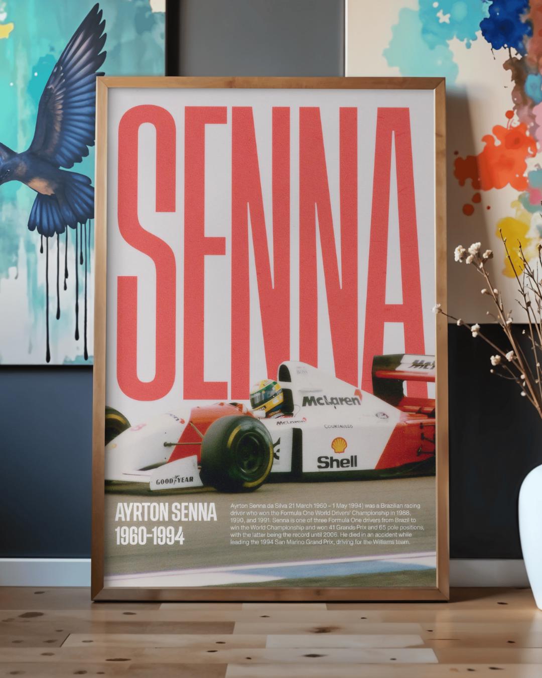 Ayrton Senna F1 Poster | Minimalist Racing Legend Art (PDF Digital