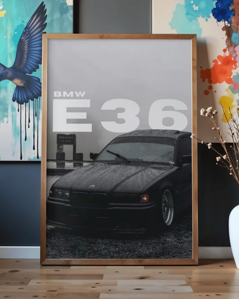 BMW E36 Car Poster – JDM Euro Wall Art (digital Download) - Etsy