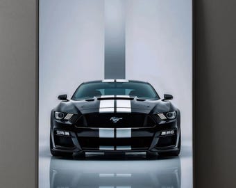 Impressão artística do Ford Mustang | Pôster moderno de muscle car (Download digital)