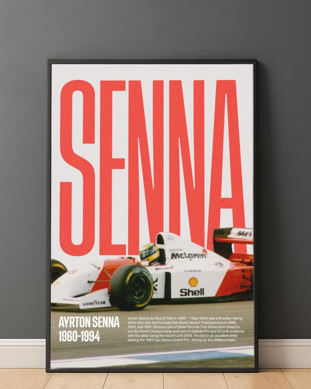 Ayrton Senna F1 Poster | Minimalist Racing Legend Art (PDF Digital