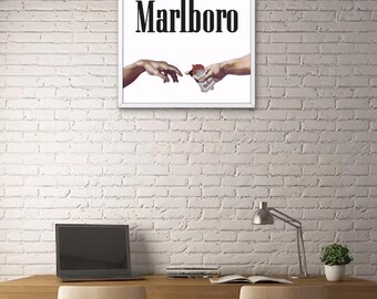 ヴィンテージ Marlboro Medium ソフトパック 額装 ウォールアート Vintage Marlboro Ad Poster – Retro Art Print (digital Download) - Etsy