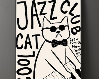 Jazz Club Poster | Retro Piano Art (PDF)