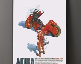 Akira Anime Poster, Japanische Cyberpunk Wandkunst, Motorrad Illustration Druck, 2:3 Digital Download