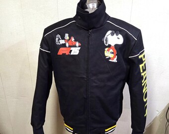 Handmade F1 X Peanuts Snoopy Racing Jacket: Pit Crew Cotton Unisex