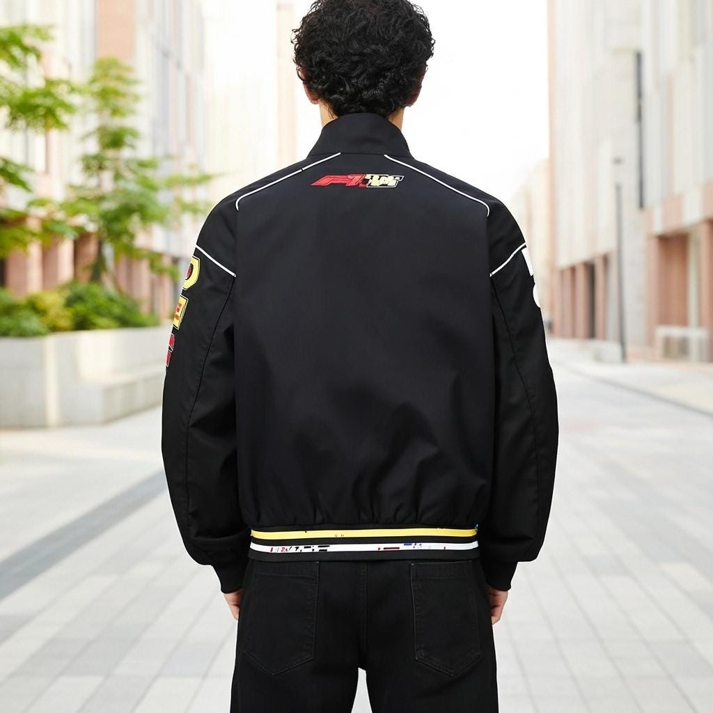 Handmade F1 X Peanuts Snoopy Racing Jacket: Pit Crew Cotton Unisex