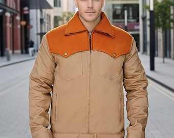 Men’s Handmade Western Cowboy Cotton Jacket | Handmade Ranch Style Outerwear | Inspired by Classic Fashion