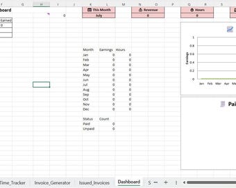 Freelance Pro Suite – Tidspårning + Fakturagenerator + Instrumentpanel (Excel)