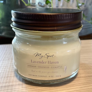 Lavender Haven Candle | Lavender, Chamomile, Eucalyptus | Handmade Soy Candle | Relaxing Candle | My Spot