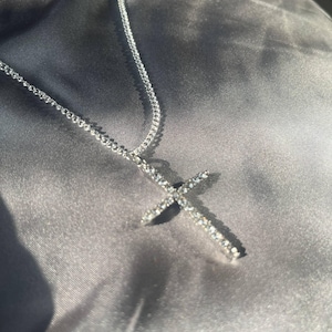 Silver Rhinestone Cross necklace