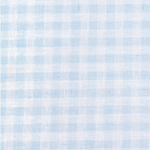 Puede incluir: Primer plano de una tela de cuadros vichy azul claro y blanco. La tela tiene una textura tejida y un patr&oacute;n de cuadros cl&aacute;sico. Los cuadrados son de tama&ntilde;o uniforme, creando un dise&ntilde;o limpio y sencillo.