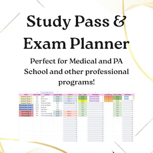 Study Pass & Exam Planner | Google Sheets Template | Digital Download