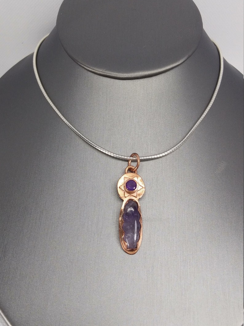 Copper Pendant Amethyst Star