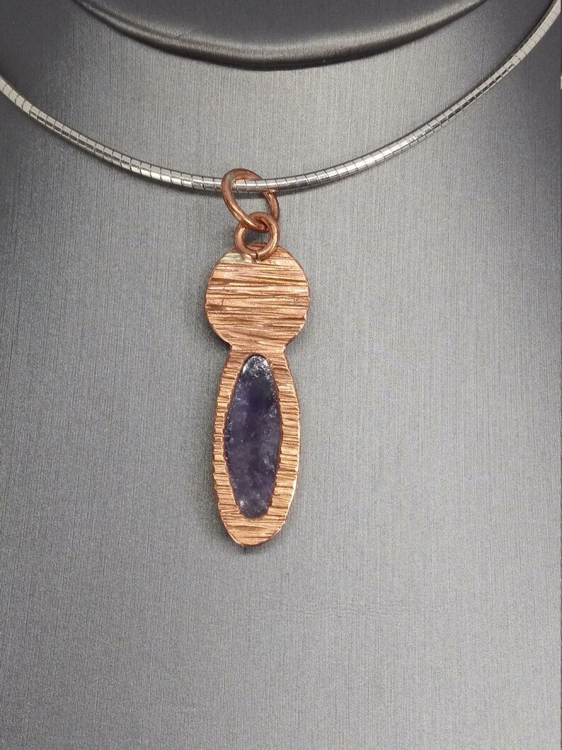 Copper Pendant Amethyst Star