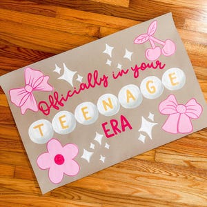 Custom Hand-Painted Banner | Birthday, Party, Event, Celebration (Era / Girly / Bows / Pink)