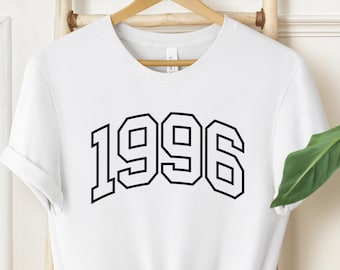 30th Birthday Year Number Shirt, 1996 Birthday Shirt, Gift For Mom 30th Bday T-Shirt, Best Friend 30 Bday Tee, Classic 1996 Shirt