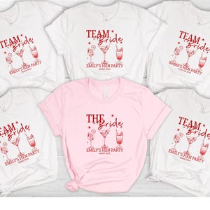 Personalised Hen Party T shirts Team Bride, Bride To Be Tee, Personalised Matching Tribe Bachelorette Hen Party Tops, Bridal Party Shirts