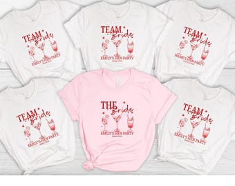 Personalised Hen Party T shirts Team Bride, Bride To Be Tee, Personalised Matching Tribe Bachelorette Hen Party Tops, Bridal Party Shirts
