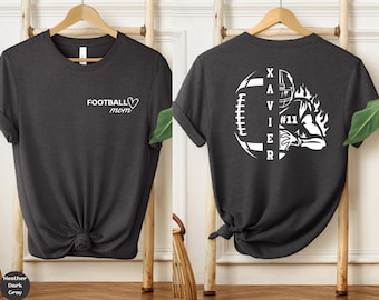 Customized Football Mom T-shirt, Football Mom Shirt, Game Day Shirt, Football Tee, Football Season Shirt, Your Name Football T-shirt