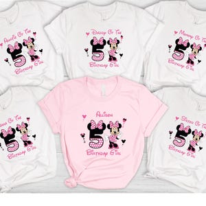 Disney Birthday Girl Shirts, Custom 5th Birthday Age Family Shirts, Matching Minnie shirt, Family Minnie birthday Tee, Girl birthday shirt