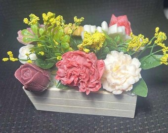 Handmade Flower Candle Bouquet | Floral Candle Arrangement | Unique Gift for Her | Decorative Candle | Home Decor Gift