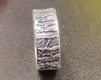 Handmade Sterling Silver Tree of Life Ring | Rustic Boho Band